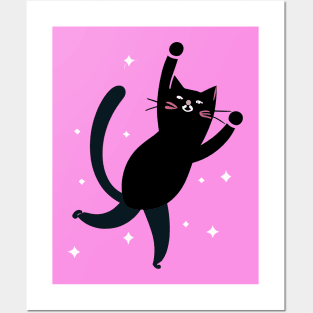 Dancing cat Posters and Art